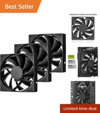 Upgraded 3-Pack 120mm Black Computer Fans - Silent Cooling & Easy Installation picture