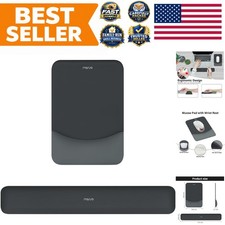 Comfortable Slate Gray Wrist Rest Mousepad Set for Pain Relief & Easy Typing picture