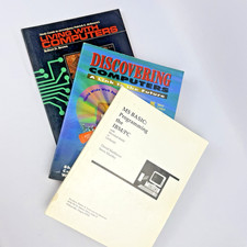 Vintage Computer Book Lot 3 MS BASIC Programming Floppy Disk Sealed Textbooks picture