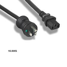 10x 15ft 16 AWG Hospital Grade Power Cable NEMA 5-15P to C13 13A/125V Blk picture