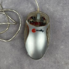 Macally iOptinet USB Optical Mouse for Mac Silver Red Translucent Tested Works picture
