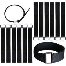 12 Inch Reusable Fastening Cable Straps - Hook and Loop Fixing Straps - 12 Pack picture