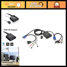 2-Port USB VGA KVM Switch - 2048x1536 Resolution, 2.1 Stereo Audio, Plug & Play, picture
