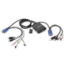 Plug n Play 2-Port USB VGA KVM Switch - 2 Computer Control picture