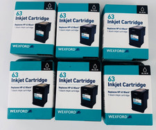 WEXFORD 63 INKJET CARTRIDGE REPLACES HP 63 BLACK INK 6 Pack picture