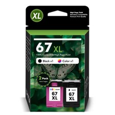 67XL 67 XL Combo Ink Cartridge 2Pack Replacement For HP 67 Ink With New Chip picture