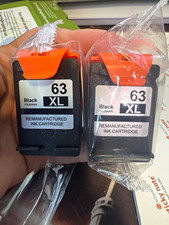 2 Pack Black Inkjet Cartridges for HP 63XL F6U64AN picture