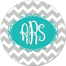 Monogrammed Mouse Pad - Personalized Chevron Round Mouse Pad Custom Monogram picture