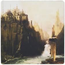 3dRose LLC 8 x 8 x 0.25 Inches Mouse Pad, Fantasy Castles and Waterfall... picture