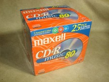 Maxell CD-R Music 80 Min 25 Pack W/ Jewel Cases NOS Sealed picture