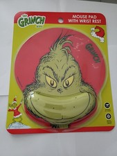 New Dr.Seuss The Grinch MOUSE PAD WITH WRIST REST Ergonomic Gel Cushion 10