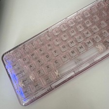 YUNZII Mechanical Gaming Keyboard X71 68% Layout Crystal Ice Switch Pink Wireles picture