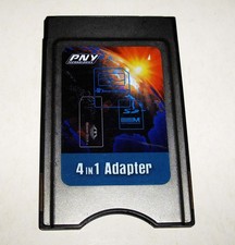 PNY 4 in 1 PC PCMCIA Card Adapter CF Compact Flash SD Memory Stick Memory Cards picture