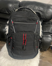 KROSER 17in Laptop Backpack Black/Red Polyester Water-Resistant Padded picture