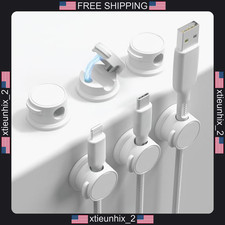 Magnetic Cable Organizer 6-Pack, White, Compact Cord Wraps for USB, Charging picture