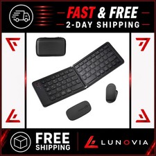 Foldable Bluetooth Keyboard and Mouse Combo with Travel Case, Portable Wireless picture
