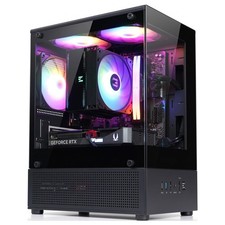 CUBIXG MicroATX MATX Compact Mini Tower Gaming PC Case, Black picture