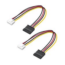 OwlTree 2Pack 4 Pin to SATA Female Hard Drive Power 7.87 inches, Black,Yellow picture