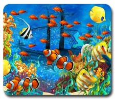 Beautiful Coral Reef Fish ~ Mousepad / PC Mouse Pad ~ Clown fish Angelfish Gift picture