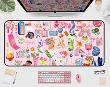 XXL Funny Pink Desk Mat 31.5x15.7 Inch Cute Extended Gaming Mouse Pad Non picture