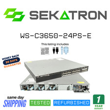 🔀 Cisco WS-C3650-24PS-E • 24× PoE+ Gigabit • IP Services ⚡FastShip picture