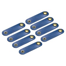 8Pcs Leather Cable Straps Cord Organizer 80x20mm Cable Ties Elastic, Blue picture