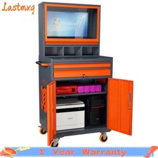 Mobile Industrial PC Cabinet Metal Computer Tool Cabinet Up To 27-inch Monitors picture