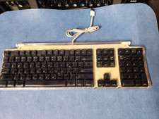 Vintage Apple M7803 Pro USB Wired Keyboard Clear Black 2000 picture
