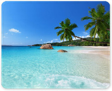 Mouse Pad, 12 X 10 in Summer Beach Theme Computer Mouse Pad for Desk, Premium-Te picture