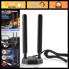 Tri-Band WiFi 7 Antenna, 2.4GHz 5GHz 6GHz RP-SMA, High Gain Wireless Signal Boos picture