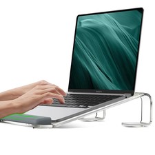 Clear Acrylic Laptop Stand for Desk with Wrist Rest Ergonomic Detachable Mount picture