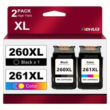 2 PK PG-260XL CL-261XL Ink Cartridges For Canon PIXMA TS5320 1 Black 1 Color picture