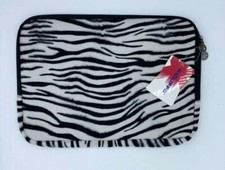 K-Cliffs Faux-Fur Zebra Animal Print Carrying Case Sleeve Laptop 13