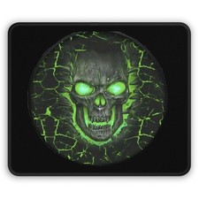 Green Skull Gaming Mouse Pad with Ghastly Ghost Design, Gaming Desk Decor picture