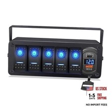 5-Gang Rocker Switch Box - 12V SPST ON/Off, PD Type C & QC 3.0 USB 5 Gang picture