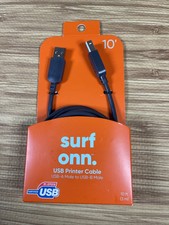 Surf Onn 10ft USB Printer CableTransfer Speed 480 mbps- Brand New picture