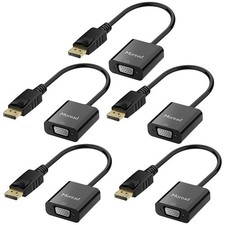 Moread DisplayPort (DP) to VGA Adapter, 5 Pack, Gold-Plated Display Port to V... picture