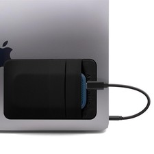 2-Pocket Adhesive Pouch, Laptop, External Portable SSD, Magic Mouse, Black picture