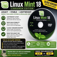 Linux Mint 18 Cinnamon 32-bit or 64-bit Bootable Install DVD Revive Old PC USA picture