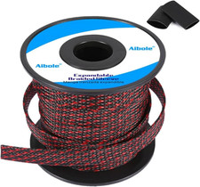 100Ft-1/2Inch PET Expandable Braided Wire Sleeving,Wire Loom Cable Sleeve picture