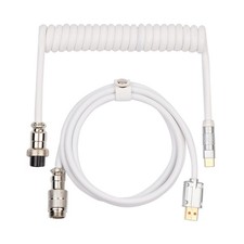 EPOMAKER Puff Coiled USB-C Cable with Aviator Connector White Japan Import picture