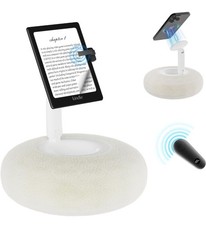 Magnetic Kindle Holder w/ Page Turner Adjustable Pillow Stand Phone Tablet White picture