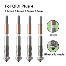 For QIDI Plus 4 0.2mm-0.8mm Bimetallic Nozzle With Ceramic Insulation Integrated picture
