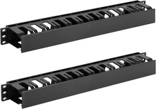 Tecmojo 2 Pack 1U Server Rack Horizontal Cable Management with Cover,2.6“ Depth picture