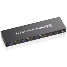 8K60Hz 4K120Hz HDMI KVM Switch 1 Monitor 3 Computers, USB3.0 3 Port KVM Switc... picture