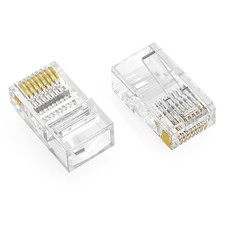 15 Pack of RJ45 CAT5E Plug Solid 50Micron 3Prong 100pk picture