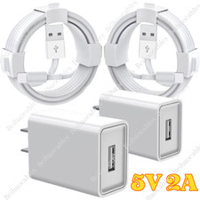 2PACK USB Wall Charger Block Fast Charging Cable For iPhone 6 7 8 XS 11 12 13 14 picture