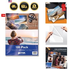 Self-Adhesive Photo Paper, Sticky Photo Paper, Glossy, 8.5 x 11 Inch, 100 She... picture