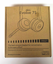 Jabra Evolve 75 Wireless Bluetooth Headset USB Dongle Case Boom Mic Black picture