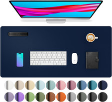 Leather Desk Pad Protector 31.5x15.7 Inch Non-Slip Waterproof Office Mouse Pad picture